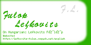 fulop lefkovits business card